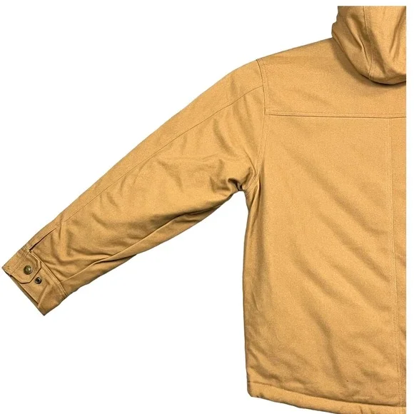 Wolverine Mens Grayson Insulated Work Jacket L Tan-Brown Canvas Full Zip Hooded Vests